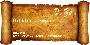 Dittler Zsombor névjegykártya